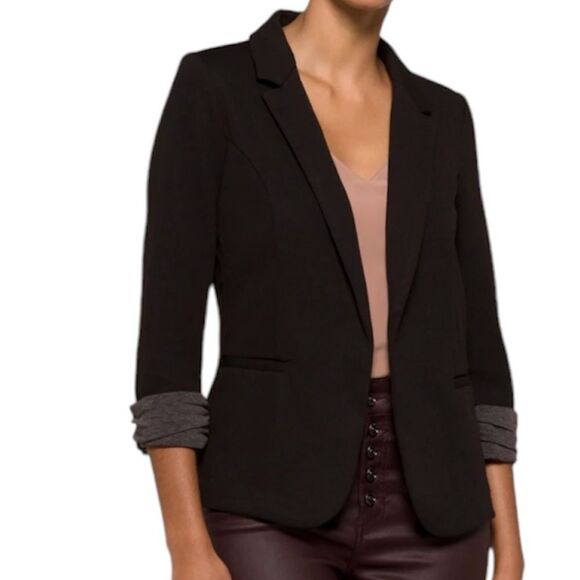 Skies Are Blue Black Texture Blazer New Size Large - Picture 3 of 6